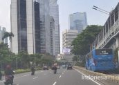 lalu lintas di jalur protokol Jakarta