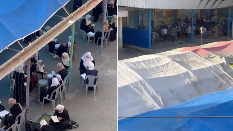 Penghafal Al-Qur'an di Jalur Gaza menyambut Hari Arafah. Foto: Tangkapan layar