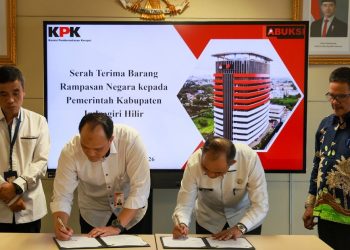 KPK Serahkan Aset Rampasan Rp3,6 Miliar untuk Lumbung Pangan di Inhil